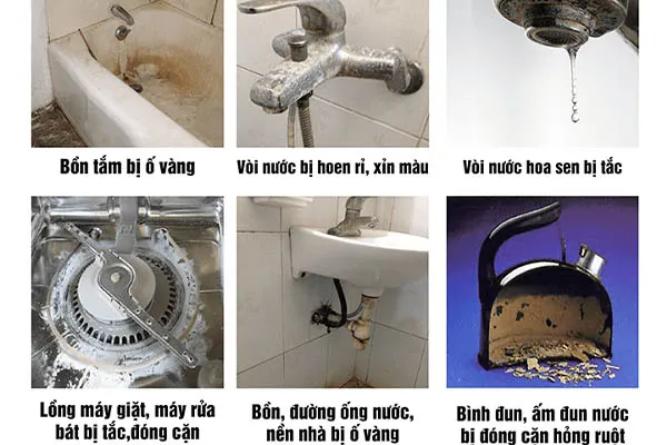 cách nhận biết nước bị nhiễm đá vôi