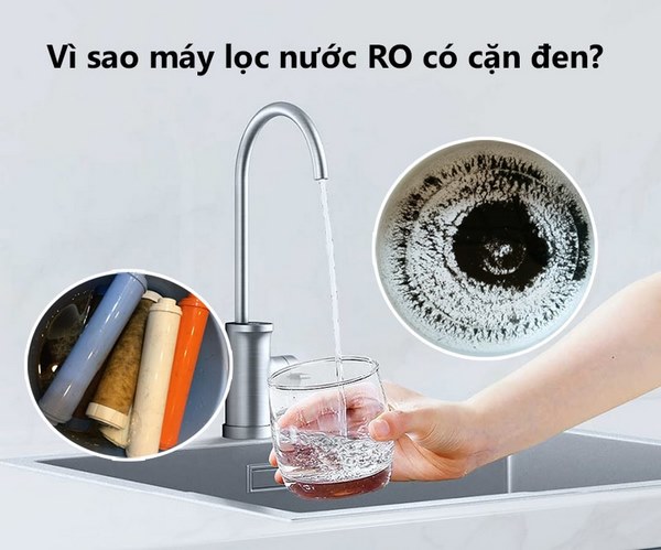 máy lọc nước có cặn đen