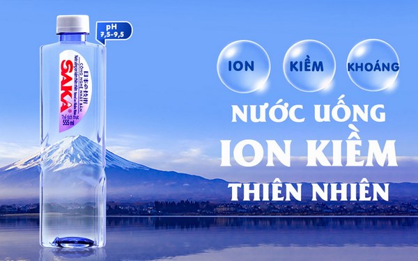 nước khoáng kiềm đóng chai saka